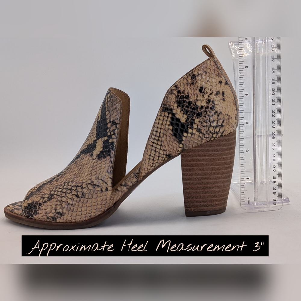 Lucky Brand LK-Junai Women's Size 7M Genuine Leather Snakeskin Peep Toe Heels - Picture 12 of 17